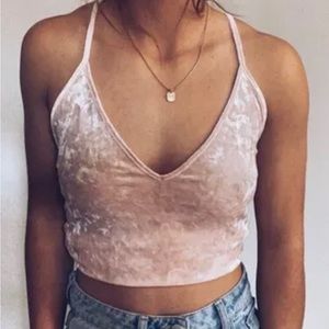 Forever 21 Pink Velvet Cropped Tank Top